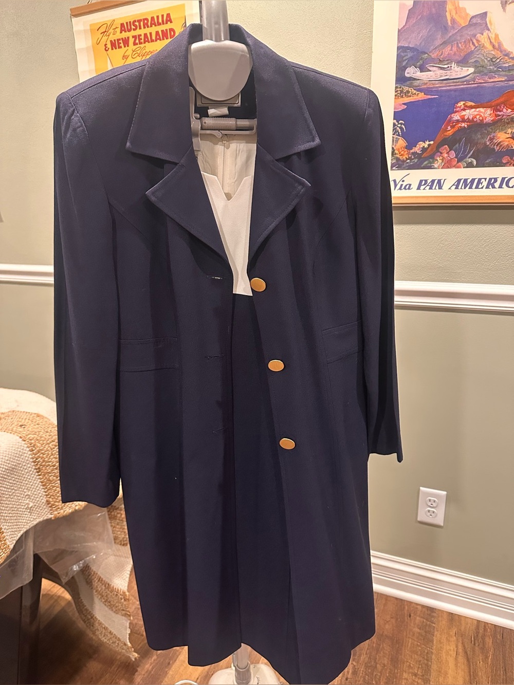 Dress by Karin Stevens- Navy Size- 4 Petite